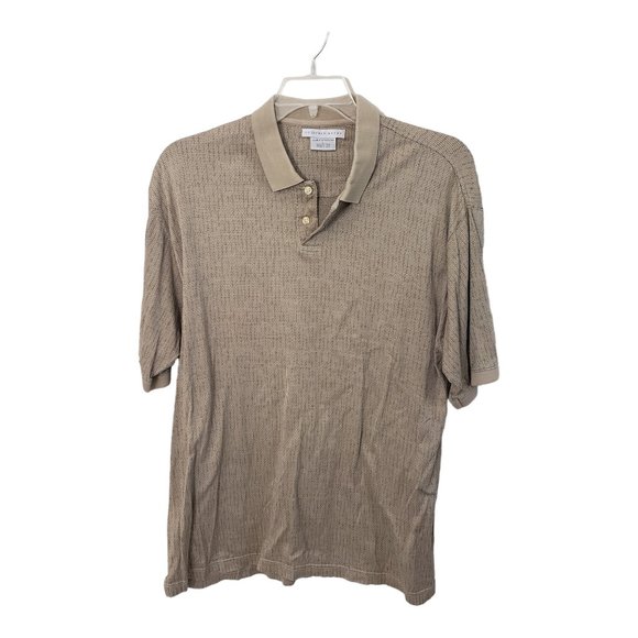 CT459 Geoffrey Beene Tan & Black men's Polo Shirt L - Picture 1 of 3